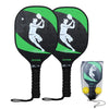 LEIJIAER 1pair Imitation Carbon Wood Pickleball Paddle Set With 2 Balls(Green)