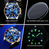 OLEVS 6650 Men Luminous Waterproof Silicone Strap Mechanical Watch(Blue + Gold)