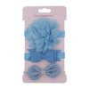 3 in 1Children Bow Flower Headband Hair Band Hair Ring Read Tiara(Blue)