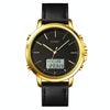 SKMEI 1652 Dual Movement Sports Leather Alloy Male Watch, Color: Gold Shell White Machine