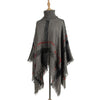 Women Mid-Length Turtleneck Sweater Fringed Cloak Shawl, Size: Free Size(Gray)