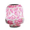 Multifunctional Enlarged Stroller Windshield Breastfeeding Towel Baby Seat Cover(Pink Peony)
