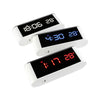 Home LED Mirror Multifunction Electronic Clock Mirror Clock Household Thermometer(White Word)