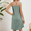 Women Summer Round Neck Halter Loose Sleeveless Dress, Size: XL(green)