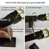 120cm Men Leather Pin Buckle Belt Retro Lacquered CowhideWaist Band(ZK-032 Coffee)