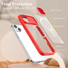 For iPhone 14 Plus Clear Acrylic + PC + TPU MagSafe Lens Sliding Cover Full Coverage Phone Case(The Chinese Red)