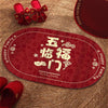 50x80cm Festive Entrance Door Mats New Home Layout Floor Mats(Five Blessings)