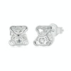 S925 Sterling Silver Platinum-plated Cute Bear Zircon Earrings(SCE1764)