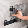 Household Glass Cup Holder Inverted Cup Hanger Bar Free Hole Wall Mounted Drainage Mug Shelf, Color: 4 Position (Black)