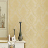 Bedroom Living Room Classic Damascus 3D Precision Pressed Non-Woven Fabric Self-Adhesive Wallpaper, Specification: 0.53 x 3 Meters(JA205 Yellow)
