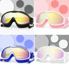 HAIZID Large Frame Waterproof Anti-Fog Swimming Goggles With Earplugs(White)