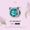 S925 Sterling Silver Cute Cat Ears Beads DIY Bracelet Necklace Accessories