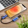 USB 3.0 Female to 8 Pin + USB-C / Type-C Male Charging + Transmission OTG Nylon Braided Adapter Cable, Cable Length: 11cm(Blue)