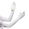 1pair Summer Extended Arm Sleeves Sun Protection UV Protection Sleeves, Style: Alphabet (Pearl White)