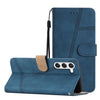 For Samsung Galaxy S25+ 5G Skin-feel Stitching Leather Phone Case(Blue)