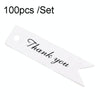 100pcs /Set Retro Baking Sticker Tag Swallow Tail Bookmark Gift Card, Style: Thand You (White)