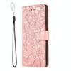 For Samsung Galaxy Note9 Skin Feel Embossed Sunflower Horizontal Flip Leather Case with Holder & Card Slots & Wallet & Lanyard(Rose Gold)