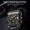OLEVS 9925 Men Square Dial Multifunctional Waterproof Quartz Watch(Black)