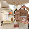 Multifunctional Car Cute Cartoon Rear Seat Back-mounted Storage Bag Garbage Bin in Car(Coffee)