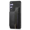 For Samsung Galaxy S25+ 5G Retro Leather Zipper Wallet Back Phone Case(Black)
