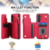For Samsung Galaxy A54 Double Flap Zipper RFID Leather Phone Case with Short Lanyard(Red)