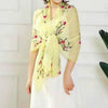 Autumn and Winter National Style Wild Peach Blossom Embroidery Pattern Long Lace Scarf Silk Scarf, Size:172 x 70cm(White)