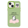 For iPhone 14 Skin Feeling Jelly TPU Hybrid PC Phone Case(Happy Cat Green)