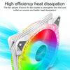 COOLMOON AS2 PWM Controlled Cooling Fan 12CM Dual-aperture Computer Water Cooling ARGB Chassis Fan (White)