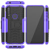 For Alcatel 3L (2020) Tire Texture Shockproof TPU + PC Protective Case with Holder(Purple)