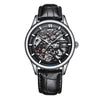 OCHSTIN 6020C Masterpiece Hollow Mechanical Men Watch(Silver-Black)