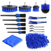 16 PCS / Set Car Washing Tool Brush Drill Cleaning Brush Tire Cleaning Floor Brush(Blue)