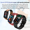 Smart Watch Ring ECG Temperature Heart Rate Blood Pressure Health Bluetooth Talking Watch, Color: Red Silicone