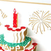 2 PCS 3D Three-Dimensional Cake Birthday Card Children Handmade Gift Small Card(Red Cover)