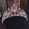 Crystal Wedding Crown Bride Crown Headband Accessories Hair Jewelry Ornaments(Rose Gold Pink)
