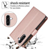 For Samsung Galaxy A56 5G YM016 Rhombic Zipper Card Wallet Leather Phone Case with Lanyard(Rose Gold)