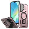 For Samsung Galaxy A16 5G Shield Frame Holder MagSafe Phone Case(Rose Gold)