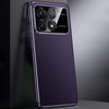 For Redmi K70 / K70 Pro First Layer Cowhide Leather Electroplated PC Phone Case(Dark Purple)