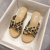 999 Ladies Wedge Platform Slippers, Size: 35(Leopard Print)