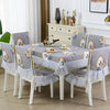 Home Dining Table/Chair Non-Slip Cover, Size: 130x180cm Tablecloths(European Flower Mirror Gray)