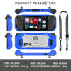 For Steam Deck Shockproof Game Console Case with Holder & Shoulder Strap(Blue+Transparent)