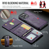 For iPhone 14 Pro Max DG.MING MAGKING-K2 Series MagSafe RFID Card Bag Detachable Phone Case(Purple)