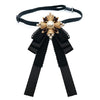 Ladies Court Style Cloth Brooch Lace Bow-knot Bow Tie Costume Accessories, Style:Tie Belts Version(Black)