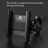 CYCLINGBOX Aluminum Alloy Mobile Phone Holder Bicycle Riding Takeaway Rotatable Metal Mobile Phone Bracket, Style:Heightened Handlebar Installation(Black)