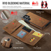 For Samsung Galaxy S24 Ultra 5G DG.MING M6 Series RFID Tri-fold Card Bag Removable Leather Phone Case(Brown)