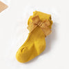 Spring And Autumn Girl Tights Bow Baby Knit Pantyhose Size: L 2-4 Years Old(Turmeric)