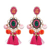 Drop Hairball Earring Handmade Tassel Big Earring Fringed earrings(Pink)