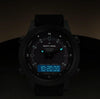 NORTH EDGE EVOQUE Solar Outdoor Waterproof Luminous Sports Nylon Strap Watch(Black)