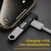 2 in 1 10Gbps PD 100W USB-C / Type-C Charging Side-bend Transfer Adapter(Grey)