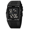 SKMEI 1967 Stainless Steel Buckle PU Strap Waterproof Electronic Watch(Black and Black Machine)