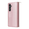 For Samsung Galaxy A26 Nine-card Slots Zipper Wallet Bag Leather Phone Case(Rose Gold)